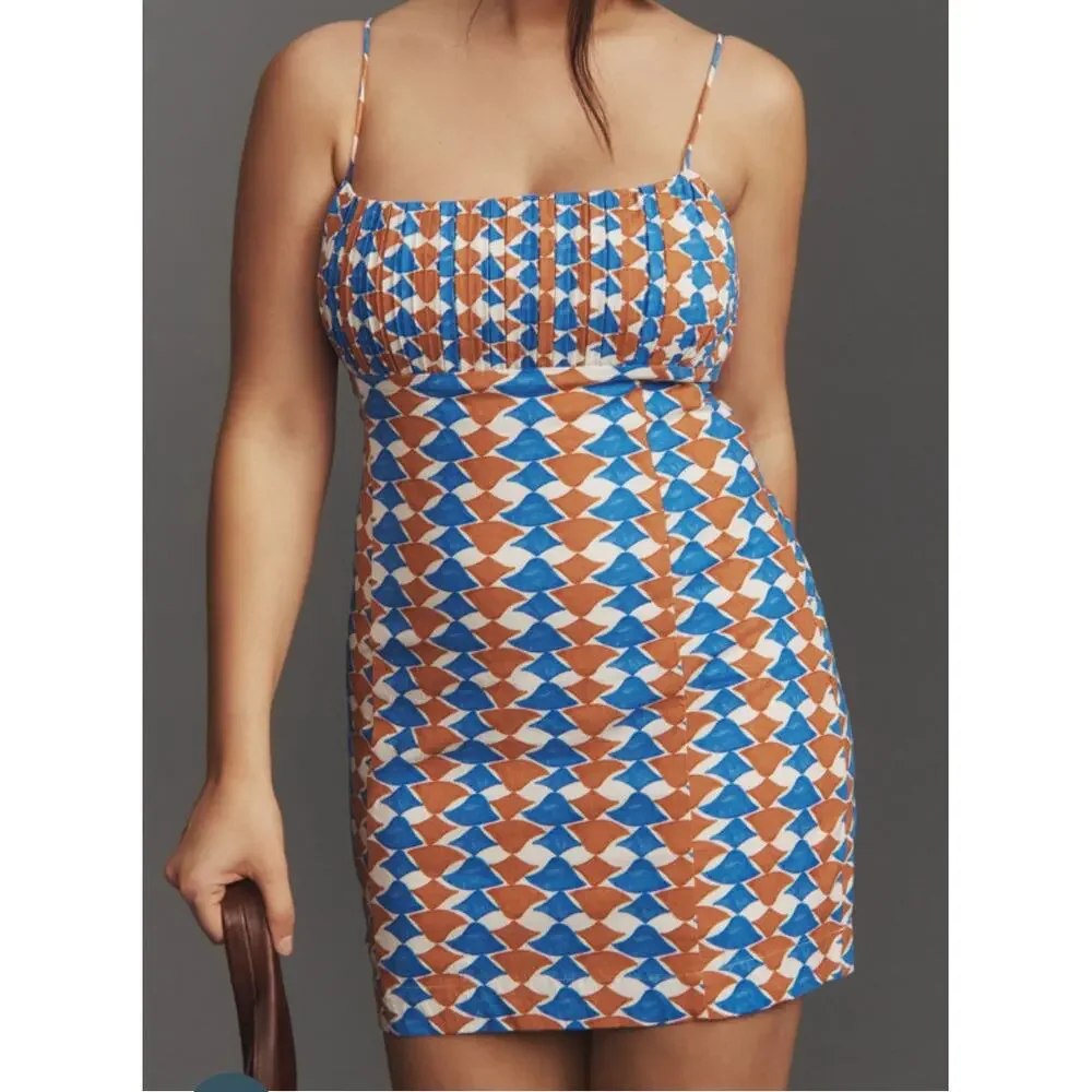 Anthropologie Maeve The Ophelia Sleeveless Linen Slim Mini Dress | Sz 10  NWT - Picture 5 of 5